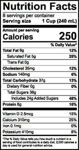 Strawberry Whole Milk Nutrition Facts