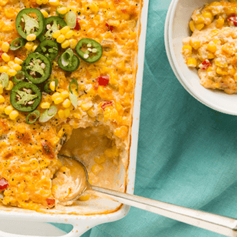 Spicy Cheddar Corn Casserole