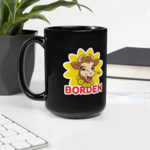 Elsie Black Glossy Mug
