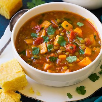 Elsie’s Homemade Sweet Potato & Lentil Soup