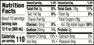 Whole Vitamin D Milk Nutrition Label | Borden Dairy