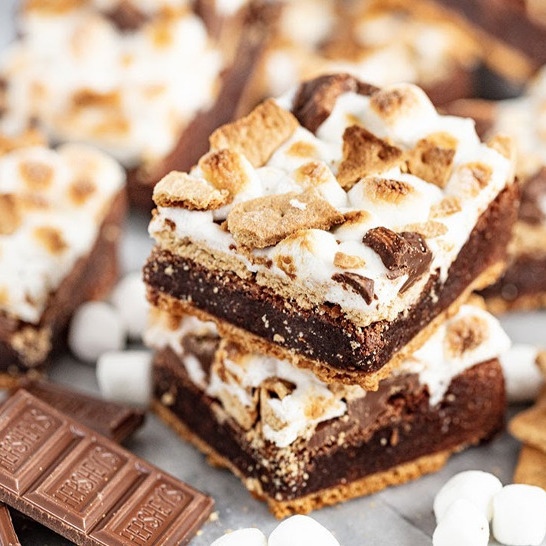 Decadent Dutch Chocolate S’mores Brownie Bars